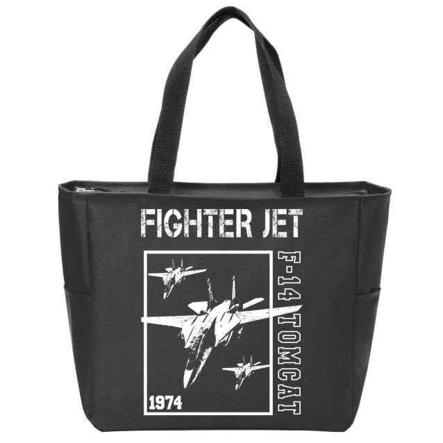 Fighter Jet F14 Tomcat Zip Tote Bag