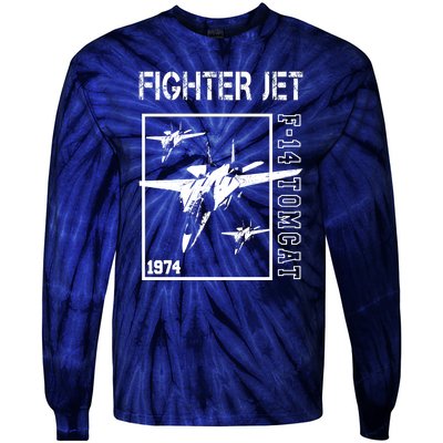 Fighter Jet F14 Tomcat Tie-Dye Long Sleeve Shirt