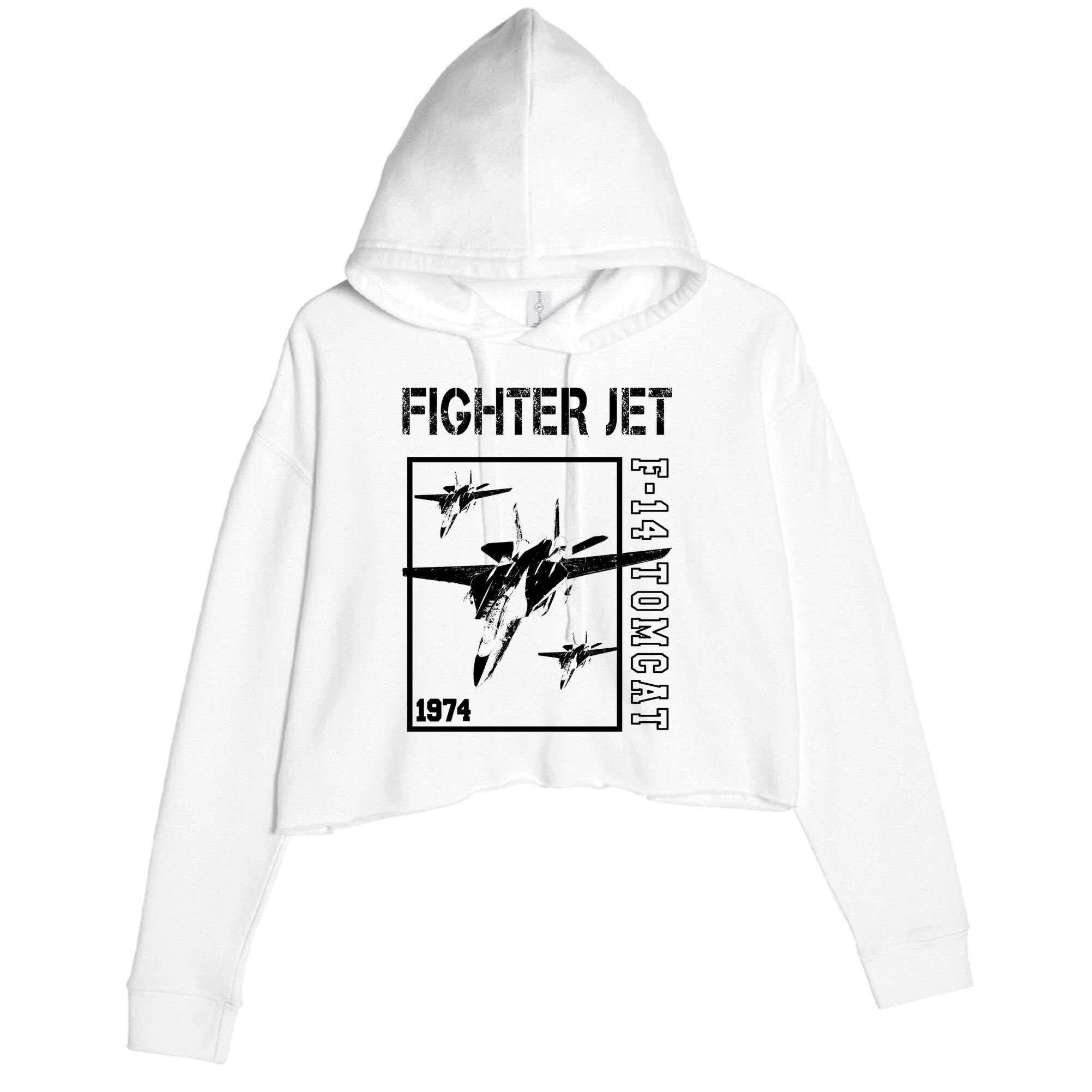 Fighter Jet F14 Tomcat Crop Fleece Hoodie
