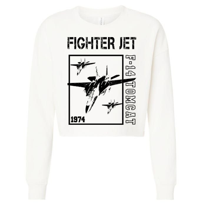 Fighter Jet F14 Tomcat Cropped Pullover Crew
