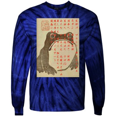 Funny Japanese Frog Art Ukiyoe Tie-Dye Long Sleeve Shirt