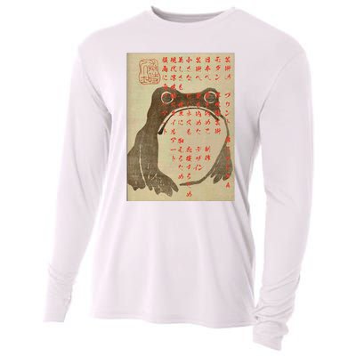 Funny Japanese Frog Art Ukiyoe Cooling Performance Long Sleeve Crew