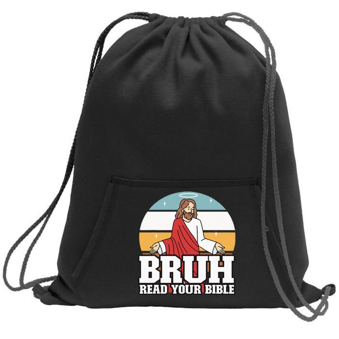 Funny Jesus Gifts Christian Bruh Read Your Bible Sweatshirt Cinch Pack Bag