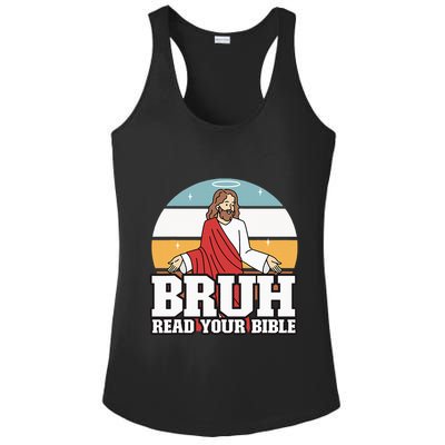 Funny Jesus Gifts Christian Bruh Read Your Bible Ladies PosiCharge Competitor Racerback Tank
