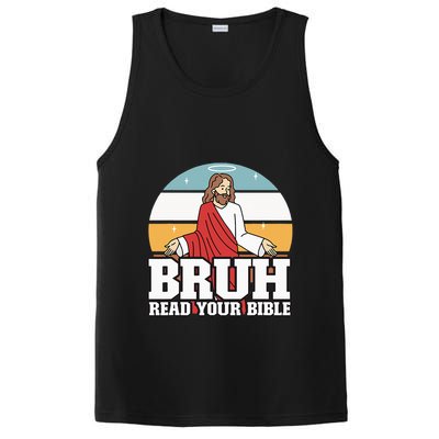 Funny Jesus Gifts Christian Bruh Read Your Bible PosiCharge Competitor Tank