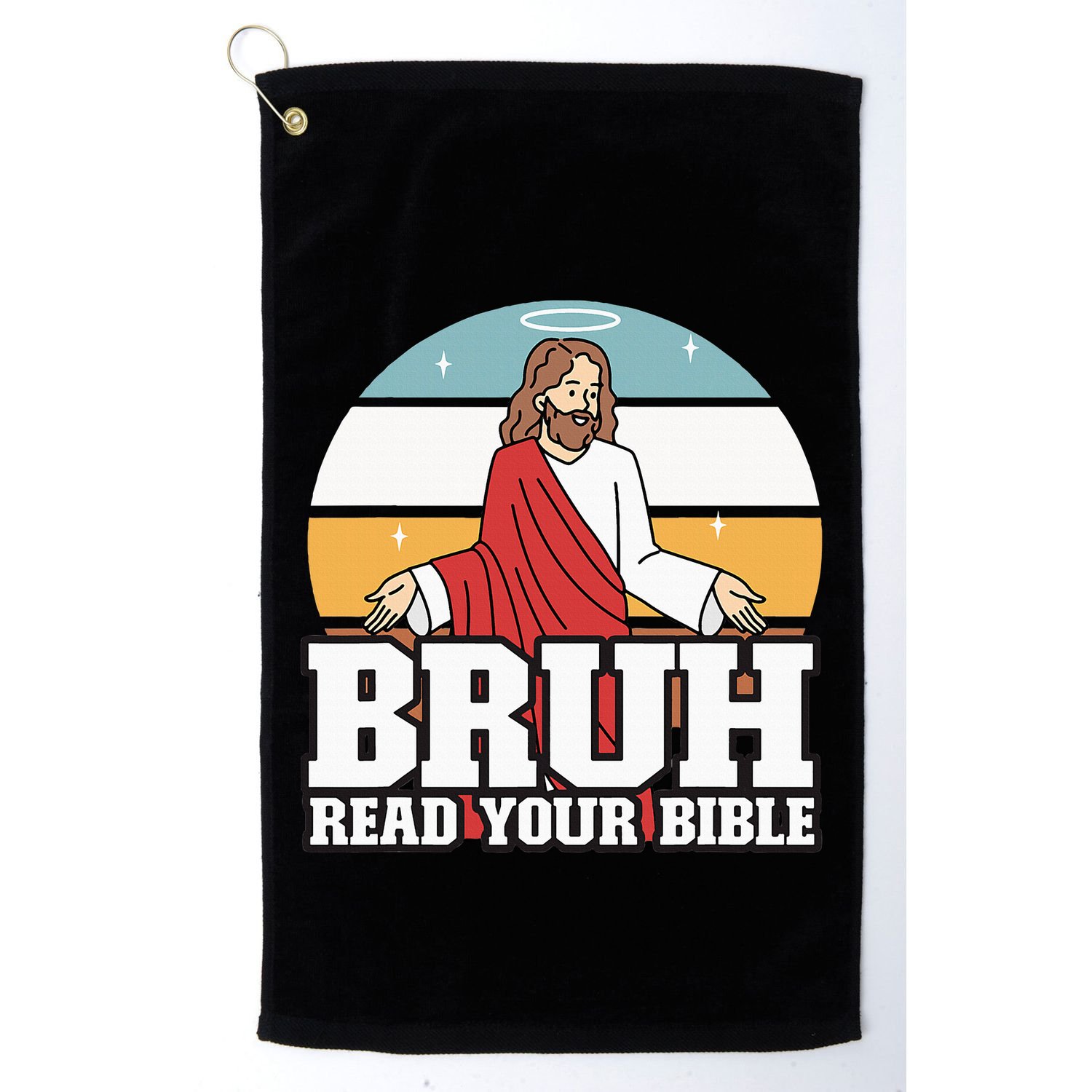 Funny Jesus Gifts Christian Bruh Read Your Bible Golf Towel