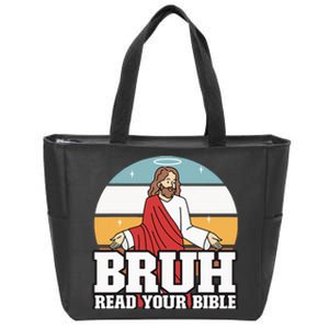 Funny Jesus Gifts Christian Bruh Read Your Bible Zip Tote Bag