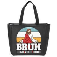 Funny Jesus Gifts Christian Bruh Read Your Bible Zip Tote Bag