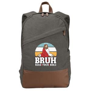 Funny Jesus Gifts Christian Bruh Read Your Bible Cotton Canvas Backpack