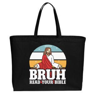 Funny Jesus Gifts Christian Bruh Read Your Bible Cotton Canvas Jumbo Tote