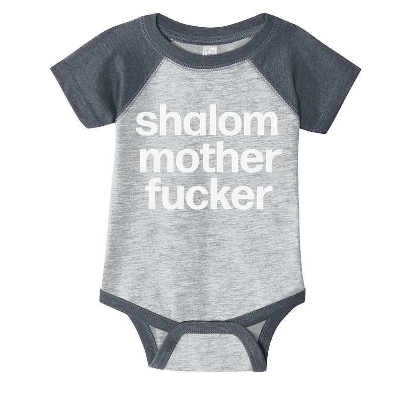 Funny Jewish Hebrew Hanukkah Gift Shalom Mother Fucker Infant Baby Jersey Bodysuit