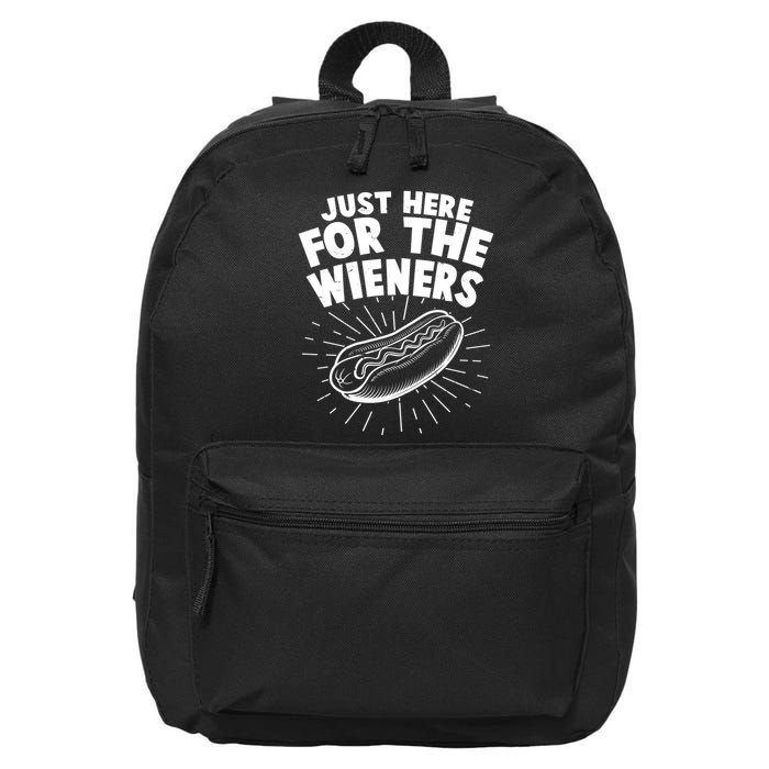 Funny Just Here For The Wieners Hotdog Lover Bbq 16 in Basic Backpack