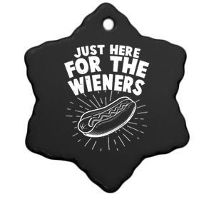 Funny Just Here For The Wieners Hotdog Lover Bbq Ceramic Star Ornament