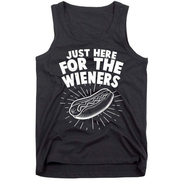 Funny Just Here For The Wieners Hotdog Lover Bbq Tank Top