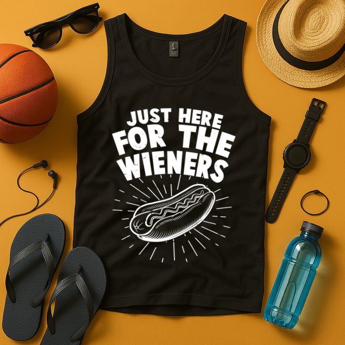 Funny Just Here For The Wieners Hotdog Lover Bbq Tank Top