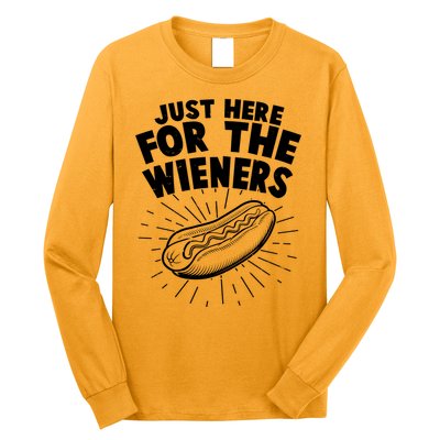 Funny Just Here For The Wieners Hotdog Lover Bbq Long Sleeve Shirt