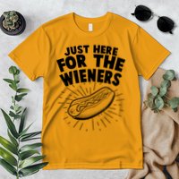 Funny Just Here For The Wieners Hotdog Lover Bbq Premium T-Shirt