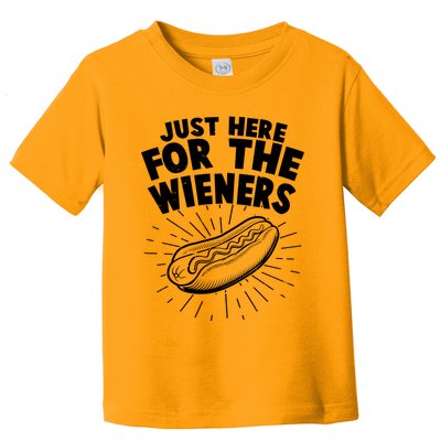 Funny Just Here For The Wieners Hotdog Lover Bbq Toddler T-Shirt