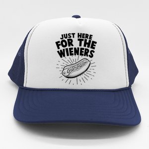 Funny Just Here For The Wieners Hotdog Lover Bbq Trucker Hat