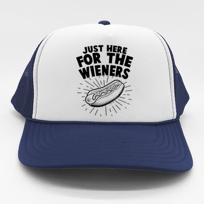 Funny Just Here For The Wieners Hotdog Lover Bbq Trucker Hat