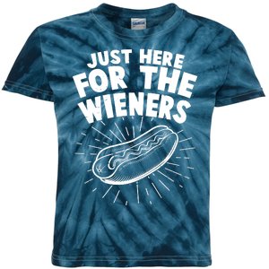 Funny Just Here For The Wieners Hotdog Lover Bbq Kids Tie-Dye T-Shirt