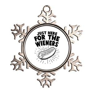 Funny Just Here For The Wieners Hotdog Lover Bbq Metallic Star Ornament