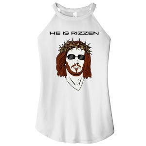 Funny Jesus He Is Rizzen Light Design Women's Perfect Tri Rocker Tank