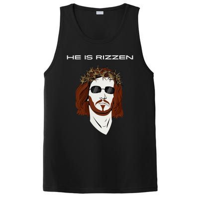 Funny Jesus He Is Rizzen Dark Design PosiCharge Competitor Tank