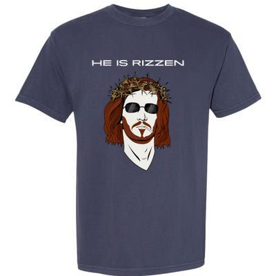 Funny Jesus He Is Rizzen Dark Design Garment-Dyed Heavyweight T-Shirt