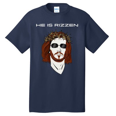 Funny Jesus He Is Rizzen Dark Design Tall T-Shirt