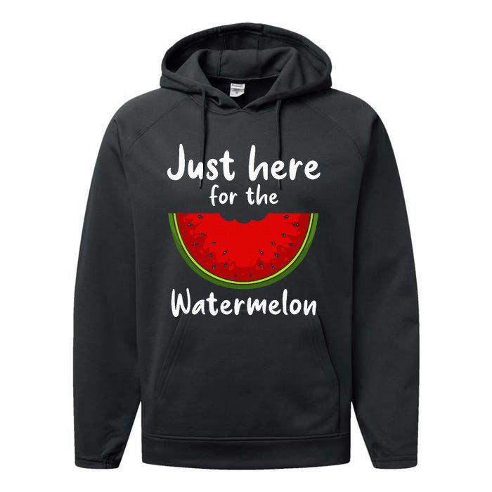 Funny just here for the watermelon Watermelon  Performance Fleece Hoodie