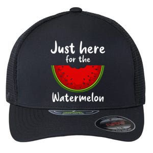 Funny just here for the watermelon Watermelon  Flexfit Unipanel Trucker Cap