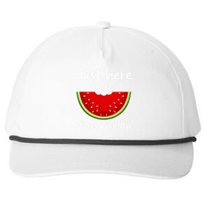 Funny just here for the watermelon Watermelon  Snapback Five-Panel Rope Hat