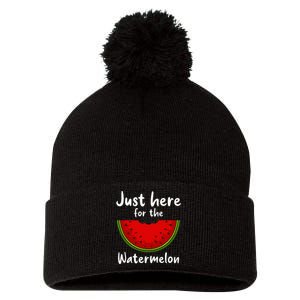 Funny just here for the watermelon Watermelon  Pom Pom 12in Knit Beanie