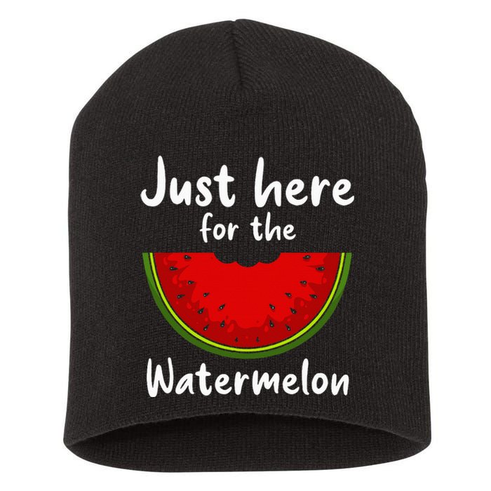 Funny just here for the watermelon Watermelon  Short Acrylic Beanie