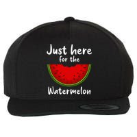 Funny just here for the watermelon Watermelon  Wool Snapback Cap