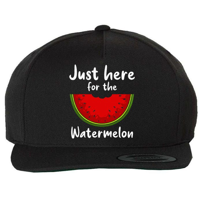 Funny just here for the watermelon Watermelon  Wool Snapback Cap