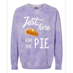 Funny Just Here For The Pie Thanksgiving Christmas Dinner Gift Colorblast Crewneck Sweatshirt