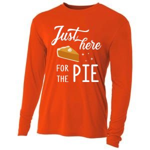 Funny Just Here For The Pie Thanksgiving Christmas Dinner Gift Cooling Performance Long Sleeve Crew