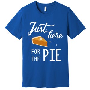 Funny Just Here For The Pie Thanksgiving Christmas Dinner Gift Premium T-Shirt