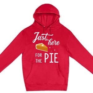 Funny Just Here For The Pie Thanksgiving Christmas Dinner Gift Premium Pullover Hoodie