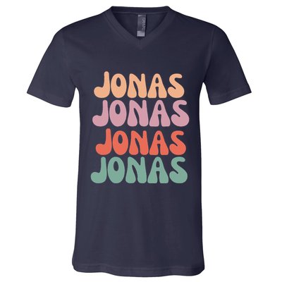 Funny Jonas Has First Given Name Is Pride Vintage V-Neck T-Shirt