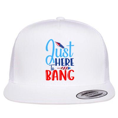 Funny Just Here To Bang Funny 4th Of July USA Merica America Flatbill Hat
