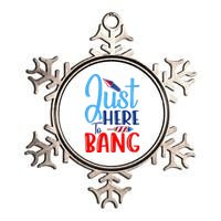 Funny Just Here To Bang Funny 4th Of July USA Merica America Metallic Star Ornament