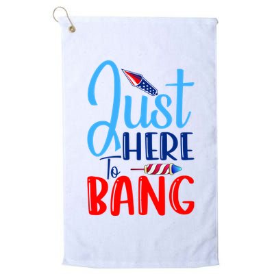 Funny Just Here To Bang Funny 4th Of July USA Merica America Golf Towel