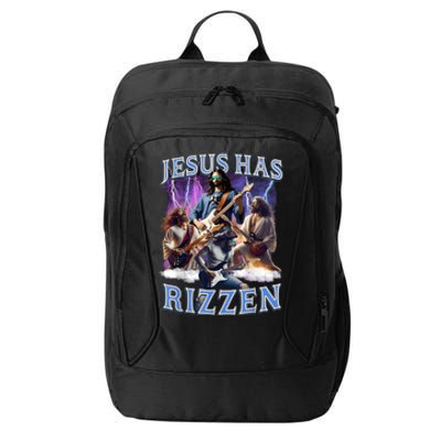 Funny Jesus Has Rizzen Rock Star City Backpack