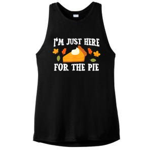 Funny Just Here ForThe Pumpkin Pie Thanksgiving Ladies PosiCharge Tri-Blend Wicking Tank