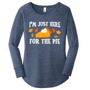 Funny Just Here ForThe Pumpkin Pie Thanksgiving Women's Perfect Tri Tunic Long Sleeve Shirt