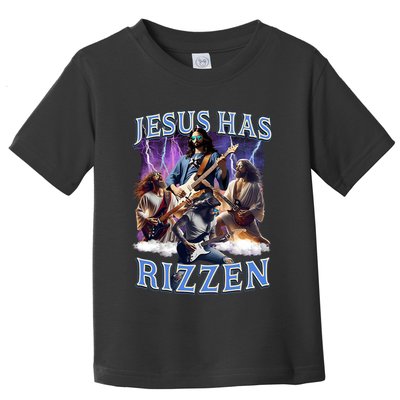Funny Jesus Has Rizzen Rock Star Toddler T-Shirt