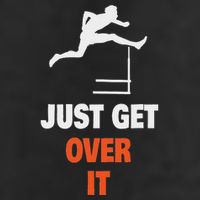 Funny Jumping Hurdles Just Get Over It Garment-Dyed Fleece Hoodie